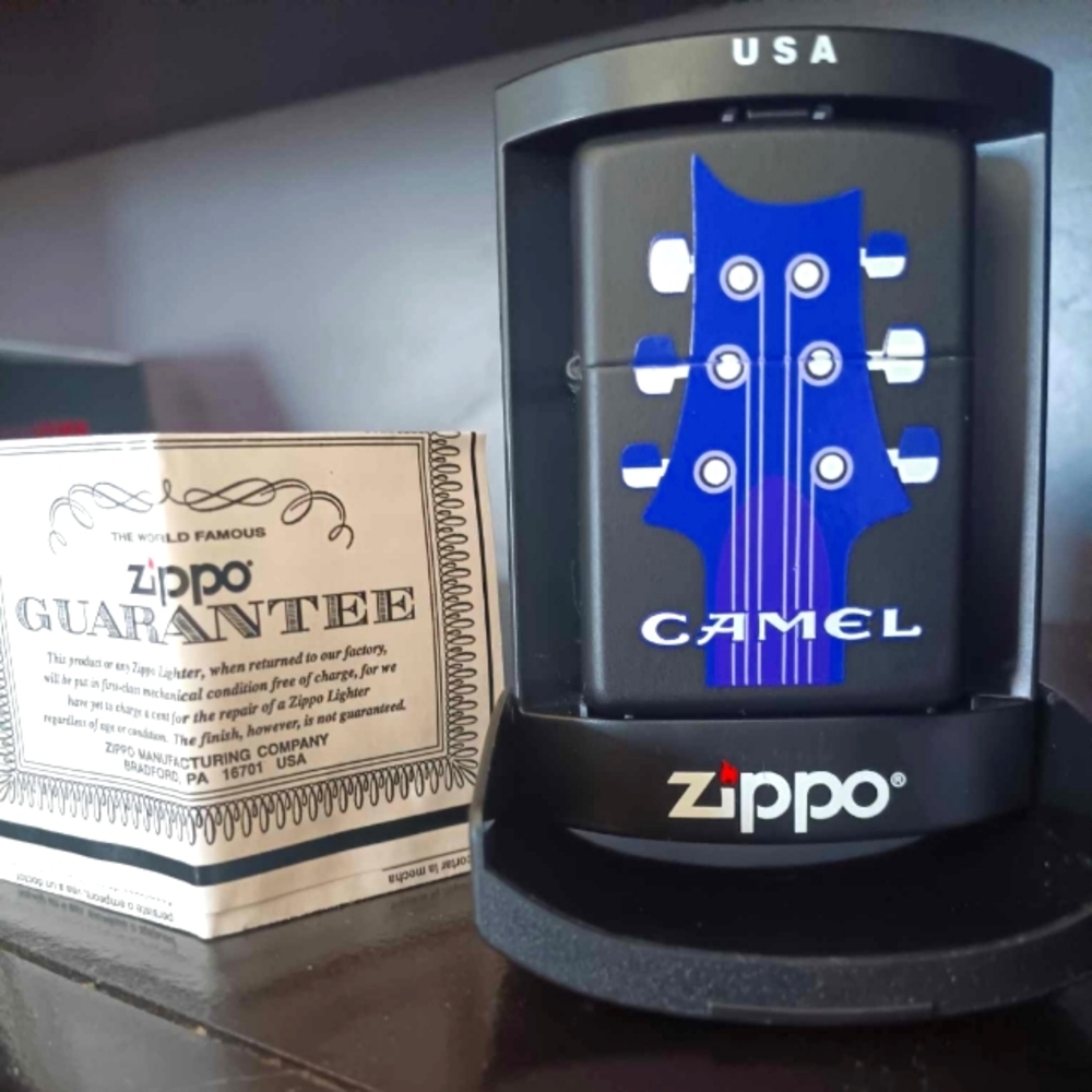 Zippo Camel Guitar Design Lighter 1996 Smokin Joes Vintage Zippo